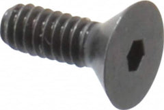 Camcar - #2-56 UNC Hex Socket Drive, 82° Flat Screw - Alloy Steel, Black Oxide Finish, Fully Threaded, 1/4" OAL - Benchmark Tooling