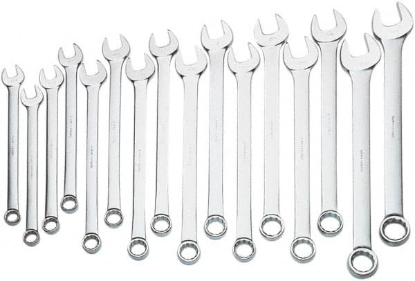 Proto - 16 Piece, 1-5/16" to 2-1/2", 12 Point Combination Wrench Set - Inch Measurement Standard, Satin Finish, Comes in Box - Benchmark Tooling