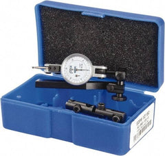 Fowler - 12 Piece, 0" to 0.06" Measuring Range, 1" Dial Diam, 0-15-0 Dial Reading, White Dial Test Indicator Kit - 0.04, 0.08 & 0.12" Ball Diam, 0.001" Dial Graduation - Benchmark Tooling