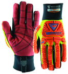 Synthetic Leather Double Palm Reinforced Red PVC Palm Gloves Large - Benchmark Tooling