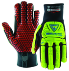 Synthetic Leather Double Palm Reinforced Red PVC PalmGloves 2XL - Benchmark Tooling