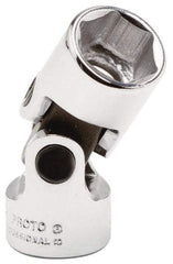 Proto - 1/2" Drive, Standard Hand Socket - 6 Points, 2-9/16" OAL, Chrome Vanadium, Chrome Finish - Benchmark Tooling