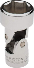 Proto - 1/2" Drive, Standard Hand Socket - 6 Points, 2-9/16" OAL, Chrome Vanadium, Chrome Finish - Benchmark Tooling