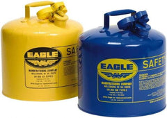 Eagle - 5 Gal Galvanized Steel Type I Safety Can - 13-1/2" High x 12-1/2" Diam, Yellow - Benchmark Tooling