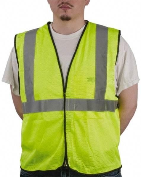 OccuNomix - Size S/M High Visibility Yellow Mesh General Purpose Vest - 36 to 38" Chest, ANSI 107-2015, Hook & Loop Closure, 1 Pocket, Polyester - Benchmark Tooling