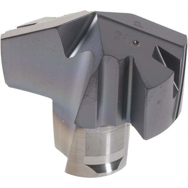 Iscar - Series ICM, 0.98" Diam Grade IC908 140° Replaceable Drill Tip - Carbide, TiAlN Finish, 24 Seat Size, Through Coolant - Benchmark Tooling