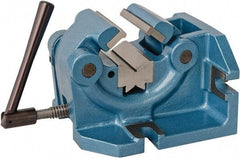 Bison - 4" Jaw Width, 2" Throat Depth, Manual Self Centering Vise - Steel - Benchmark Tooling