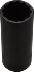 Proto - 1-1/16", 1/2" Drive, Deep Hand Socket - 12 Points, 3-1/4" OAL, Alloy Steel, Black Finish - Benchmark Tooling