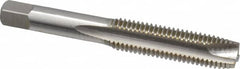Hertel - 3/8-16 UNC, H3, 3 Flutes, Plug Chamfer, Bright Finish, High Speed Steel Spiral Point STI Tap - 3-3/8" OAL - Exact Industrial Supply