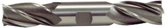 Hertel - 3/8", 3/4" LOC, 3/8" Shank Diam, 3-1/2" OAL, 4 Flute, Cobalt Square End Mill - Double End, Uncoated, Spiral Flute, 30° Helix, Right Hand Cut, Right Hand Flute - Benchmark Tooling
