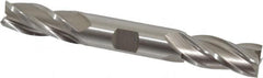 Hertel - 5/8", 1-3/8" LOC, 5/8" Shank Diam, 5" OAL, 4 Flute, Cobalt Square End Mill - Double End, Uncoated, Spiral Flute, 30° Helix, Centercutting, Right Hand Cut, Right Hand Flute - Benchmark Tooling