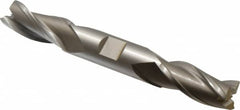Hertel - 5/8", 1-3/8" LOC, 5/8" Shank Diam, 5" OAL, 3 Flute, High Speed Steel Square End Mill - Double End, Uncoated, Centercutting - Benchmark Tooling