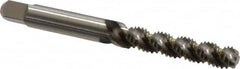 Hertel - #10-24 UNC, 3 Flute, 52° Helix, Bottoming Chamfer, Bright Finish, High Speed Steel Spiral Flute STI Tap - 2-1/2" OAL - Exact Industrial Supply