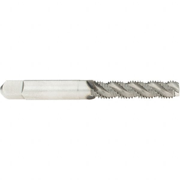 Hertel - M6x1.00 Metric Coarse, 3 Flute, 52° Helix, Bottoming Chamfer, Bright Finish, High Speed Steel Spiral Flute STI Tap - 2-23/32" OAL - Exact Industrial Supply