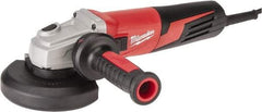 Milwaukee Tool - 5" Wheel Diam, 11,000 RPM, Corded Angle & Disc Grinder - 5/8-11 Spindle, 120 Volts, 13 Amps - Benchmark Tooling