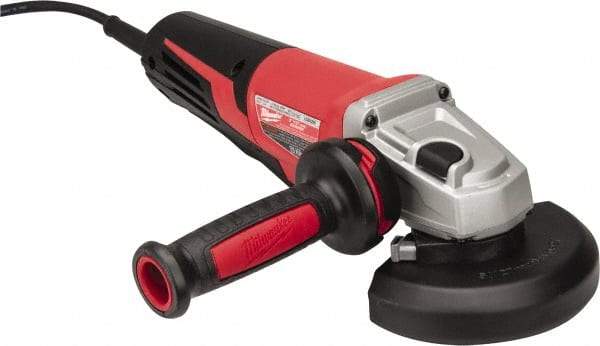 Milwaukee Tool - 5" Wheel Diam, 11,000 RPM, Corded Angle & Disc Grinder - 5/8-11 Spindle, 120 Volts, 13 Amps - Benchmark Tooling