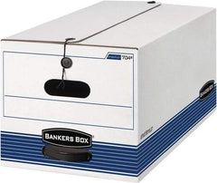 BANKERS BOX - 1 Compartment, 12 Inch Wide x 24 Inch Deep x 10 Inch High, File Storage Box - 1 Ply Side, 2 Ply Bottom, 2 Ply End, White and Blue - Benchmark Tooling