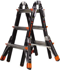 Little Giant Ladder - 10 Steps, 11' High, Type IAA Rating, Fiberglass Multi-Use Ladder - 375 Lb Load Capacity, 29" Base Width - Benchmark Tooling