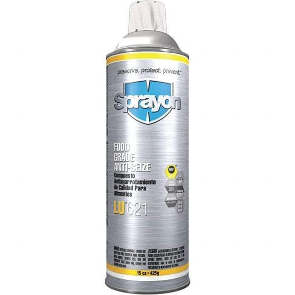 Sprayon - Aerosol General Purpose Anti-Seize Lubricant - Nickel/Aluminum/Copper, 1,800°F, White, Food Grade, Water Resistant - Benchmark Tooling