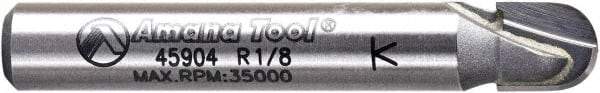 Amana Tool - 1/4" Cut Diam, 1/4" Length of Cut, 2 Flute Core Box Edge Profile Router Bit - Carbide-Tipped, 1/4" Shank Diam, 1-5/8" OAL, Uncoated - Benchmark Tooling