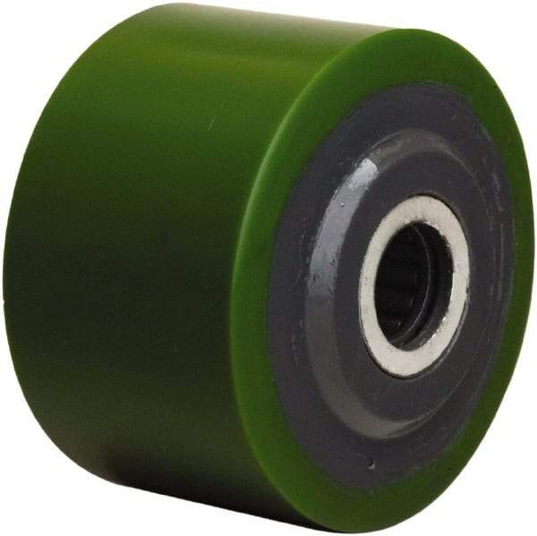 Hamilton - 3-1/4 Inch Diameter x 2 Inch Wide, Polyurethane on Cast Iron Caster Wheel - 575 Lb. Capacity, 2-1/4 Inch Hub Length, 1/2 Inch Axle Diameter, Straight Roller Bearing - Benchmark Tooling