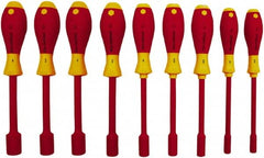 Wiha - 9 Piece 3/16 to 5/8" Insulated Nutdriver Set - Cushion Grip Handle - Benchmark Tooling