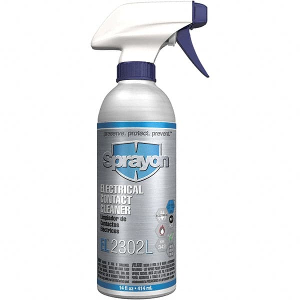 Sprayon - 14 Ounce Aerosol Contact Cleaner - 9°F Flash Point, 0 Volt Dielectric Strength, Flammable, Food Grade, Plastic Safe - Benchmark Tooling