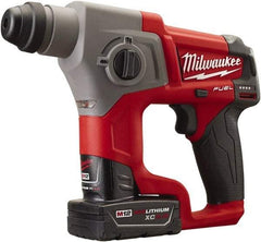 Milwaukee Tool - 12 Volt SDS Plus Chuck Cordless Rotary Hammer - 0 to 6,200 BPM, 0 to 900 RPM, Reversible - Benchmark Tooling