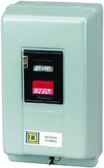 Square D - 3 Poles, 18 Amp, M-0 NEMA, Enclosed Pushbutton Manual Motor Starter - 3 hp at 200 to 230 VAC & 5 hp at 380 to 575 VAC, CSA, NEMA 1 & UL Listed - Benchmark Tooling