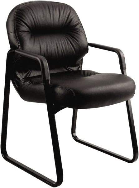 Hon - 36" High Guest Chair - 31" Wide x 35-3/4" Deep, Leather, Memory Foam Seat, Black - Benchmark Tooling