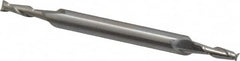Cleveland - 7/64", 21/64" LOC, 3/16" Shank Diam, 2-1/4" OAL, 2 Flute, High Speed Steel Square End Mill - Double End, Uncoated, Spiral Flute, 30° Helix, Centercutting, Right Hand Cut, Right Hand Flute, Series HMD-2 - Benchmark Tooling