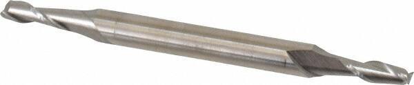 Cleveland - 1/8", 3/8" LOC, 3/16" Shank Diam, 2-1/4" OAL, 2 Flute, High Speed Steel Square End Mill - Double End, Uncoated, Spiral Flute, 30° Helix, Centercutting, Right Hand Cut, Right Hand Flute, Series HMD-2 - Benchmark Tooling