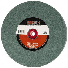 Camel Grinding Wheels - 80 Grit Silicon Carbide Bench & Pedestal Grinding Wheel - 7" Diam x 1" Hole x 1" Thick, 3760 Max RPM, I Hardness, Medium Grade , Vitrified Bond - Benchmark Tooling