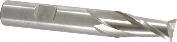 Cleveland - 1/2", 1" LOC, 1/2" Shank Diam, 3-1/4" OAL, 2 Flute, Cobalt Square End Mill - Single End, Uncoated, Spiral Flute, 30° Helix, Centercutting, Right Hand Cut, Right Hand Flute, Series HGC-2 - Benchmark Tooling