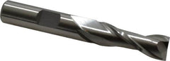 Cleveland - 25/64", 13/16" LOC, 3/8" Shank Diam, 2-11/16" OAL, 2 Flute, Cobalt Square End Mill - Single End, Uncoated, Spiral Flute, 30° Helix, Centercutting, Right Hand Cut, Right Hand Flute, Series HGC-2 - Benchmark Tooling