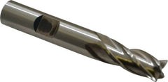 Cleveland - 11/32", 3/4" LOC, 3/8" Shank Diam, 2-1/2" OAL, 4 Flute, High Speed Steel Square End Mill - Single End, Uncoated, Spiral Flute, 30° Helix, Centercutting, Right Hand Cut, Right Hand Flute, Series HG-4C - Benchmark Tooling