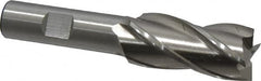 Cleveland - 7/8", 1-7/8" LOC, 5/8" Shank Diam, 4" OAL, 4 Flute, High Speed Steel Square End Mill - Single End, Uncoated, Spiral Flute, 30° Helix, Centercutting, Right Hand Cut, Right Hand Flute, Series HG-4C - Benchmark Tooling