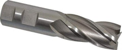 Cleveland - 1", 2" LOC, 1" Shank Diam, 4-1/2" OAL, 4 Flute, High Speed Steel Square End Mill - Single End, Uncoated, Spiral Flute, 30° Helix, Centercutting, Right Hand Cut, Right Hand Flute, Series HG-4C - Benchmark Tooling