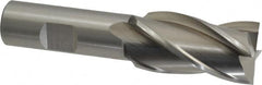 Cleveland - 1", 1-7/8" LOC, 3/4" Shank Diam, 4-1/8" OAL, 4 Flute, High Speed Steel Square End Mill - Single End, Uncoated, Spiral Flute, 30° Helix, Centercutting, Right Hand Cut, Right Hand Flute, Series HG-4C - Benchmark Tooling