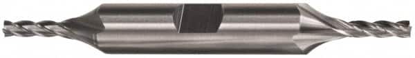 Cleveland - 21/64", 3/4" LOC, 3/8" Shank Diam, 3-1/2" OAL, 4 Flute, High Speed Steel Square End Mill - Double End, TiCN Finish, Spiral Flute, 30° Helix, Right Hand Cut, Right Hand Flute, Series HD-4 - Benchmark Tooling