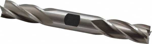 Square End Mill: 5/8'' Dia, 1-3/8'' LOC, 5/8'' Shank Dia, 5'' OAL, 4 Flutes, High Speed Steel Double End, Uncoated, Spiral Flute, 30 ° Helix, RH Cut, RH Flute, Series HD-4