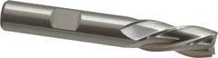 Cleveland - 3/8", 3/4" LOC, 3/8" Shank Diam, 2-1/2" OAL, 4 Flute, High Speed Steel Square End Mill - Single End, Uncoated, Spiral Flute, 30° Helix, Left Hand Cut, Left Hand Flute, Series HG-4LL - Benchmark Tooling