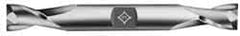 Cleveland - 15/32", 13/16" LOC, 1/2" Shank Diam, 4-1/8" OAL, 2 Flute, High Speed Steel Square End Mill - Double End, TiCN Finish, Spiral Flute, 30° Helix, Centercutting, Right Hand Cut, Right Hand Flute, Series HD-2 - Benchmark Tooling