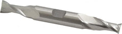 Cleveland - 7/16", 0.813" LOC, 1/2" Shank Diam, 4-1/8" OAL, 2 Flute, High Speed Steel Square End Mill - Double End, Uncoated, Spiral Flute, 30° Helix, Centercutting, Right Hand Cut, Right Hand Flute, Series HD-2 - Benchmark Tooling