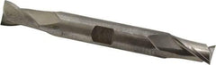 Cleveland - 1/2", 13/16" LOC, 1/2" Shank Diam, 4-1/8" OAL, 2 Flute, High Speed Steel Square End Mill - Double End, Uncoated, Spiral Flute, 30° Helix, Centercutting, Right Hand Cut, Right Hand Flute, Series HD-2 - Benchmark Tooling