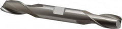 Cleveland - 5/8", 1-1/8" LOC, 5/8" Shank Diam, 5" OAL, 2 Flute, High Speed Steel Square End Mill - Double End, Uncoated, Spiral Flute, 30° Helix, Centercutting, Right Hand Cut, Right Hand Flute, Series HD-2 - Benchmark Tooling