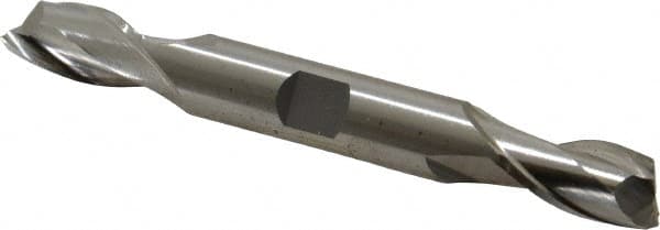 Cleveland - 15/32", 13/16" LOC, 1/2" Shank Diam, 4-1/8" OAL, 2 Flute, High Speed Steel Square End Mill - Double End, Uncoated, Spiral Flute, 30° Helix, Centercutting, Right Hand Cut, Right Hand Flute, Series HD-2 - Benchmark Tooling