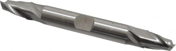 Cleveland - 21/64", 9/16" LOC, 3/8" Shank Diam, 3-1/2" OAL, 2 Flute, High Speed Steel Square End Mill - Double End, Uncoated, Spiral Flute, 30° Helix, Centercutting, Right Hand Cut, Right Hand Flute, Series HD-2 - Benchmark Tooling