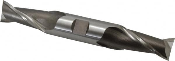 Cleveland - 13/16", 1-9/16" LOC, 7/8" Shank Diam, 6-1/8" OAL, 2 Flute, High Speed Steel Square End Mill - Double End, Uncoated, Spiral Flute, 30° Helix, Centercutting, Right Hand Cut, Right Hand Flute, Series HD-2 - Benchmark Tooling