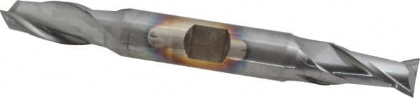 Cleveland - 7/16", 13/16" LOC, 1/2" Shank Diam, 4-1/8" OAL, 2 Flute, High Speed Steel Square End Mill - Double End, TiCN Finish, Spiral Flute, 30° Helix, Centercutting, Right Hand Cut, Right Hand Flute, Series HD-2 - Benchmark Tooling